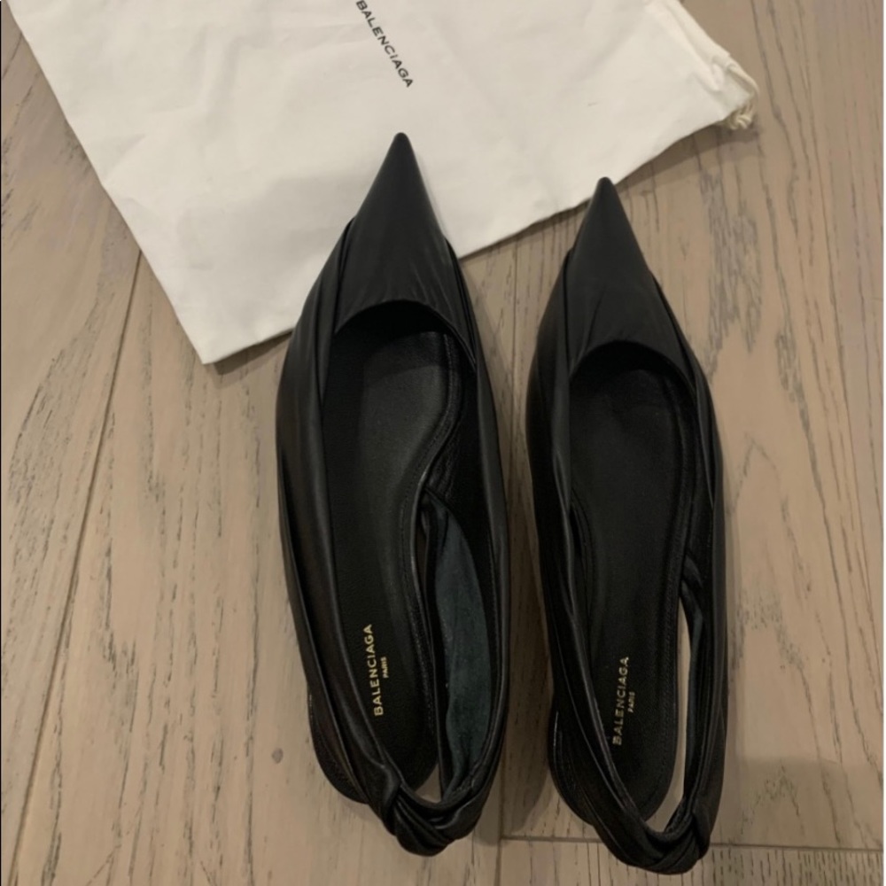 Balenciaga leather knife slingback